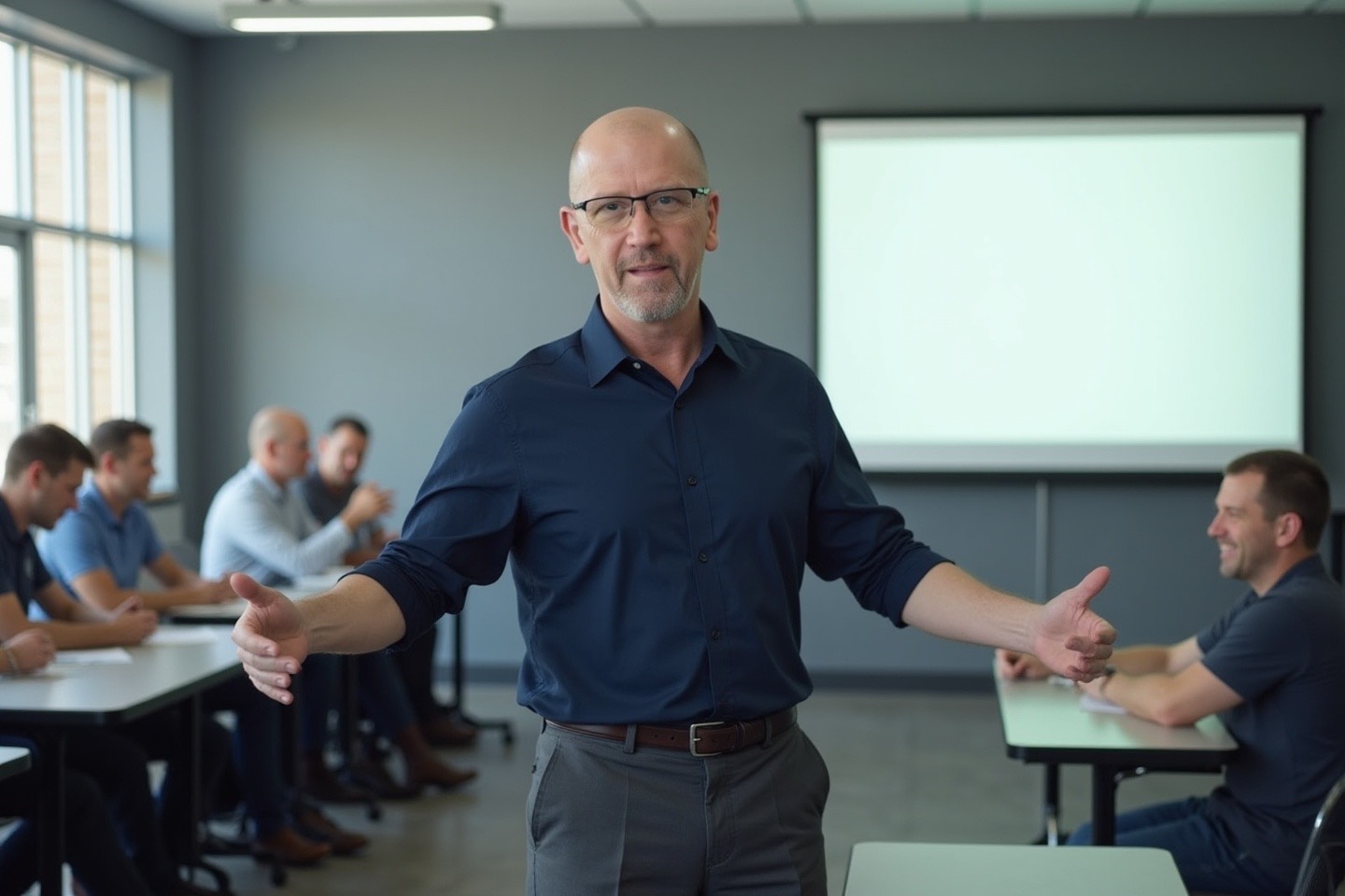 John Fairchild presenting to a room of dealership managers